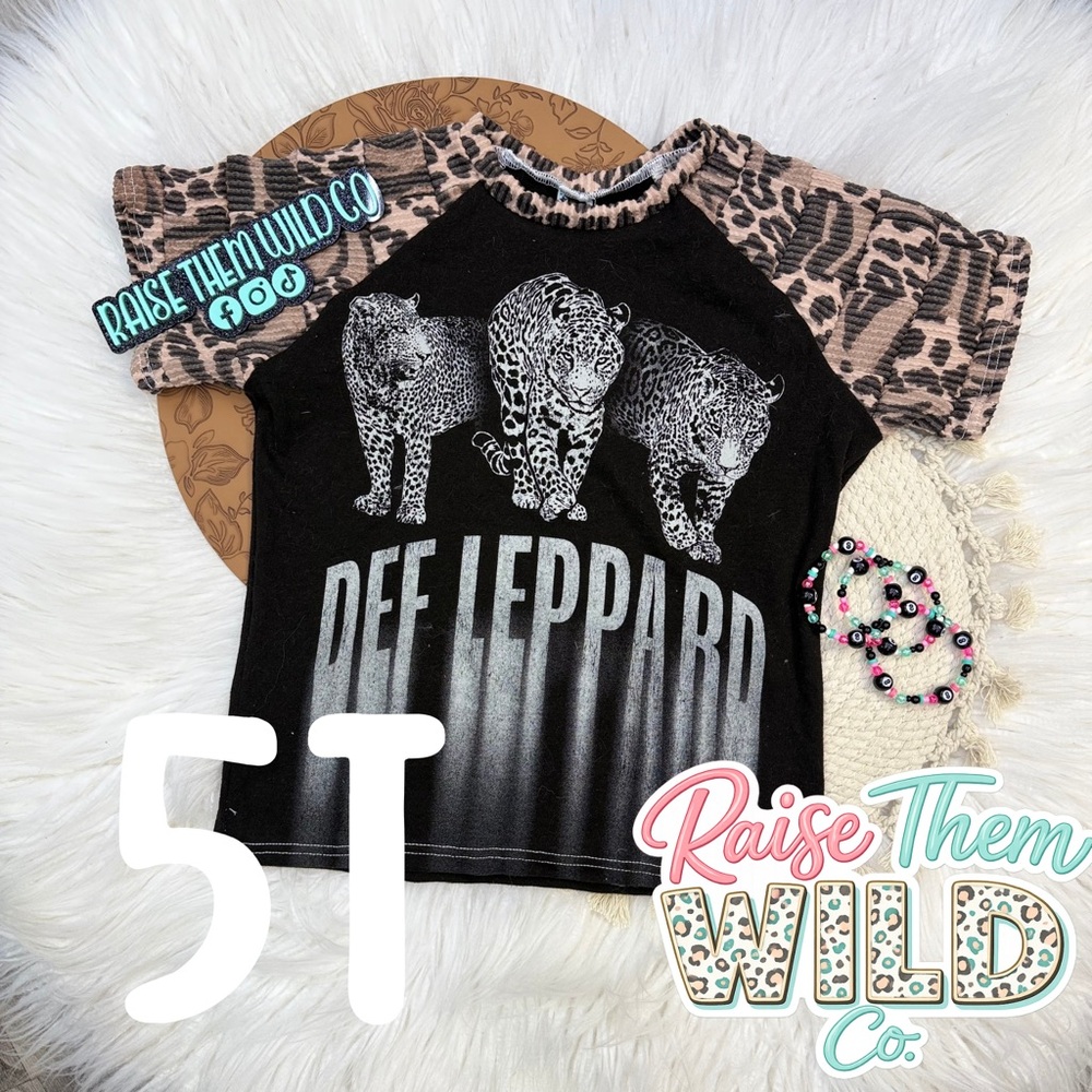 Upcycle handmade kids  Leopard Tee